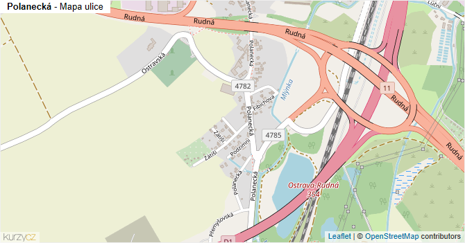 Polanecká - mapa ulice