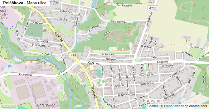 Poláškova - mapa ulice