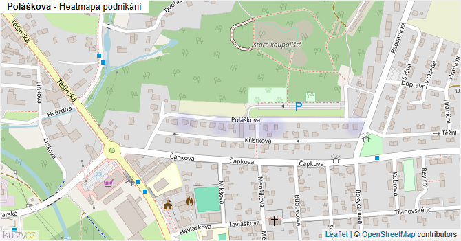 Poláškova - mapa podnikání