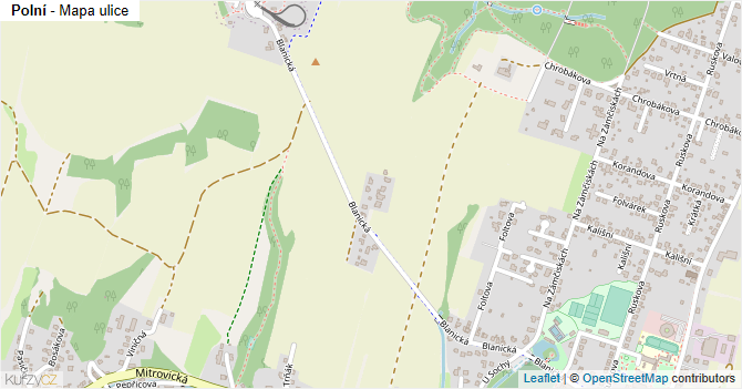 Polní - mapa ulice