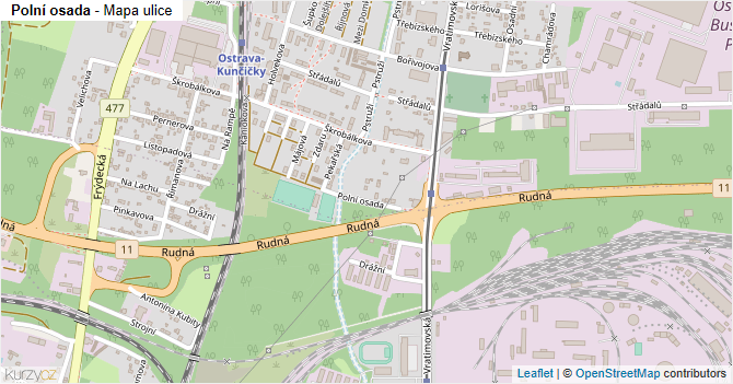 Polní osada - mapa ulice