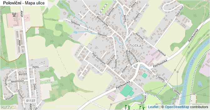 Poloviční - mapa ulice