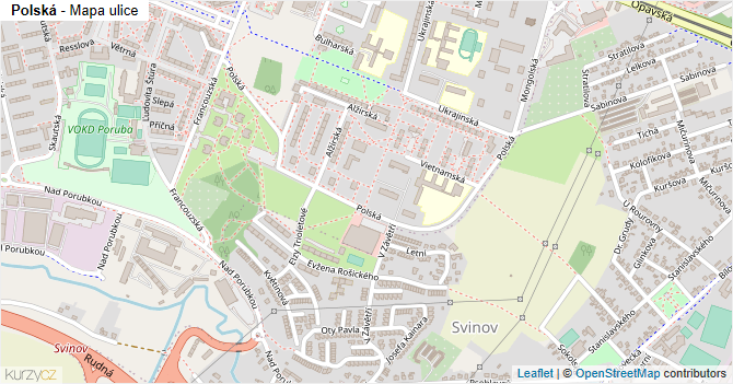 Polská - mapa ulice