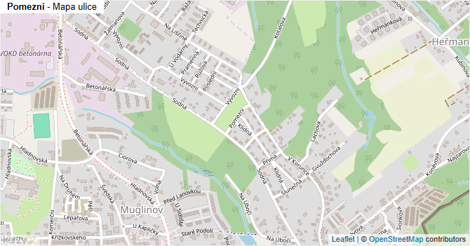 Pomezní - mapa ulice