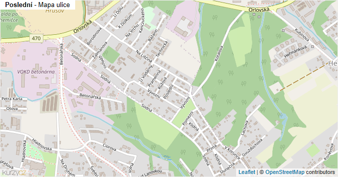 Poslední - mapa ulice