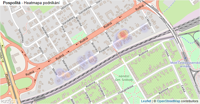 Pospolitá - mapa podnikání