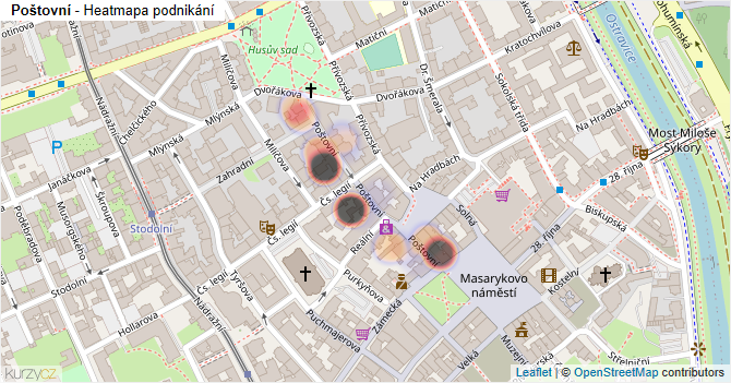 Poštovní - mapa podnikání