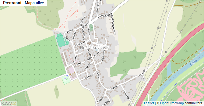 Postranní - mapa ulice