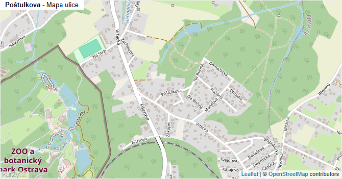 Poštulkova - mapa ulice