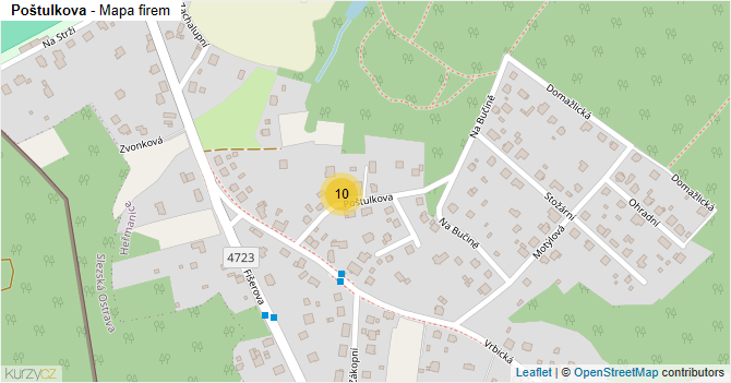 Poštulkova - mapa firem