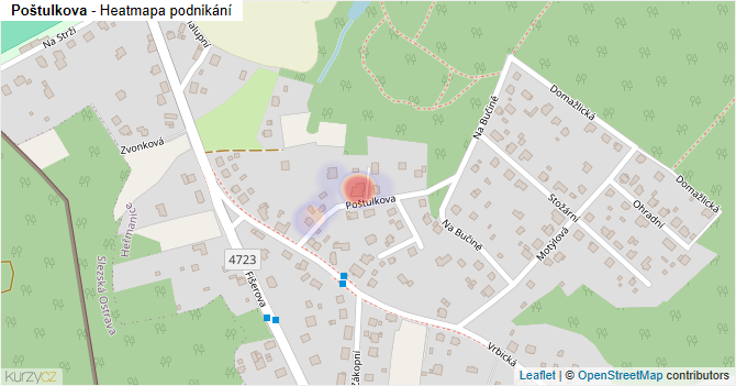 Poštulkova - mapa podnikání