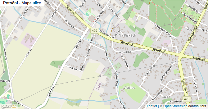 Potoční - mapa ulice