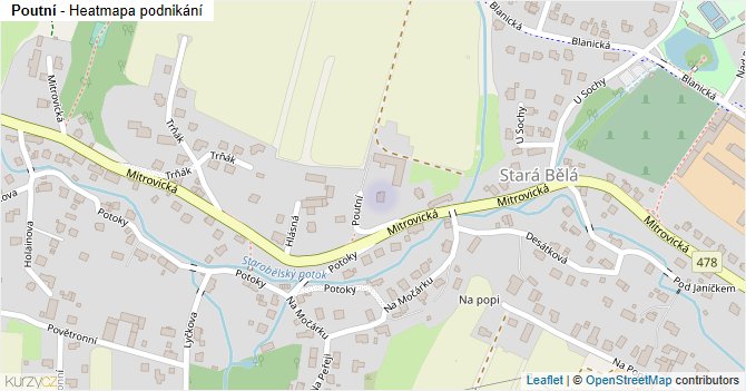 Poutní - mapa podnikání