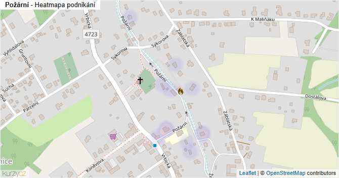 Požární - mapa podnikání