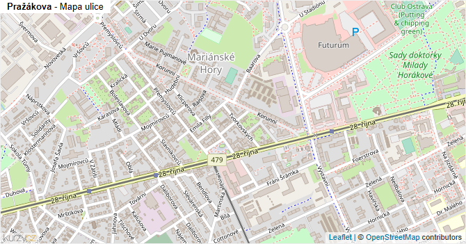 Pražákova - mapa ulice