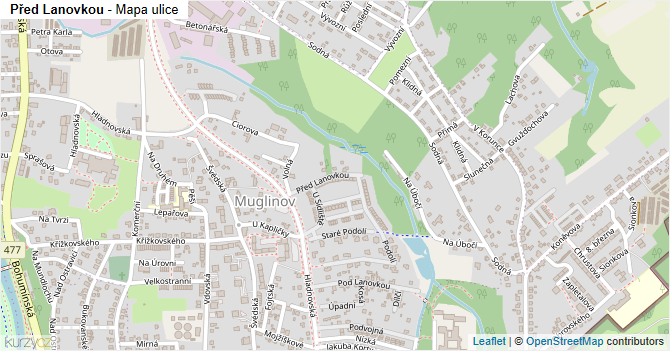 Před Lanovkou - mapa ulice