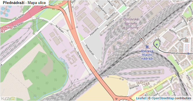Přednádraží - mapa ulice
