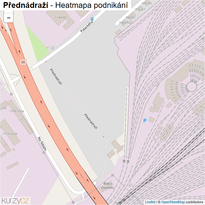 Mapa Přednádraží - Firmy v ulici.