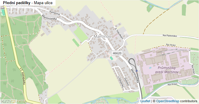 Přední padělky - mapa ulice