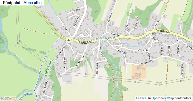 Předpolní - mapa ulice