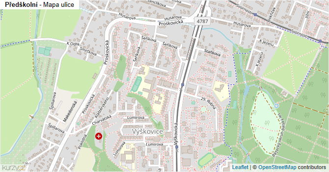 Předškolní - mapa ulice