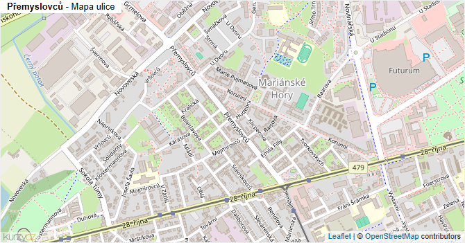 Přemyslovců - mapa ulice