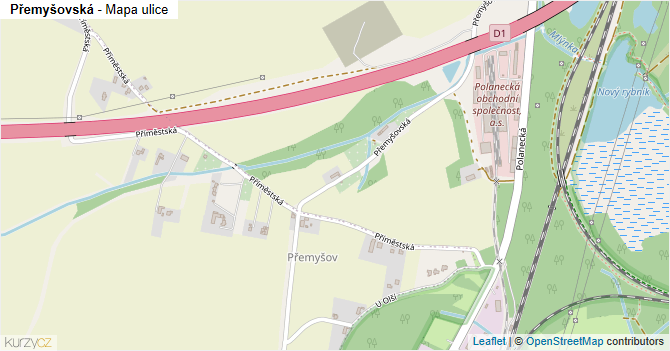 Přemyšovská - mapa ulice