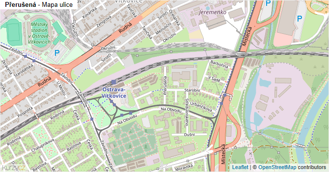 Přerušená - mapa ulice