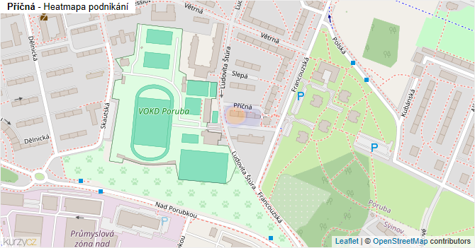 Příčná - mapa podnikání