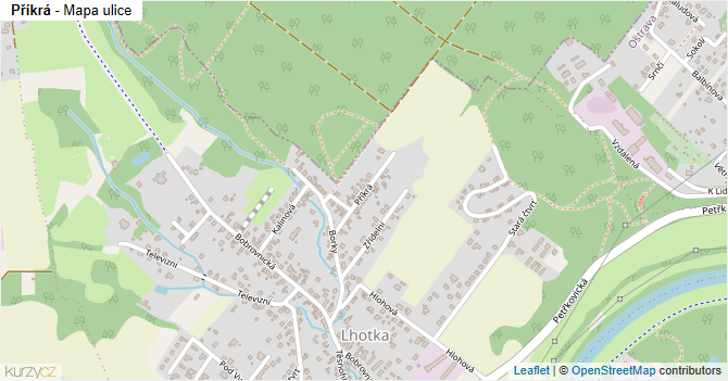 Příkrá - mapa ulice