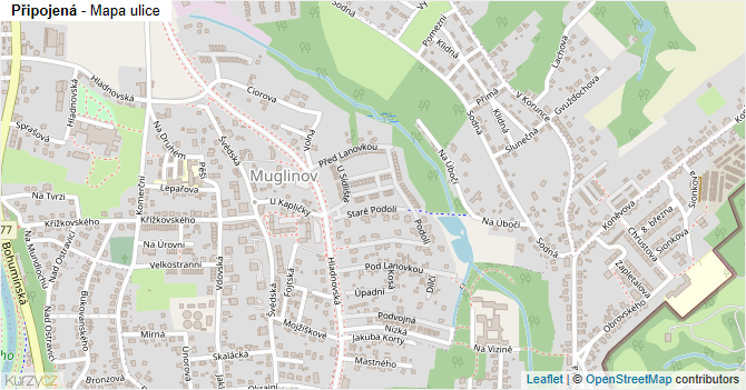 Připojená - mapa ulice