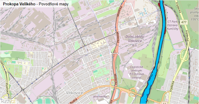 Prokopa Velikého - záplavové mapy stoleté vody