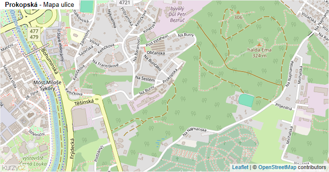 Prokopská - mapa ulice