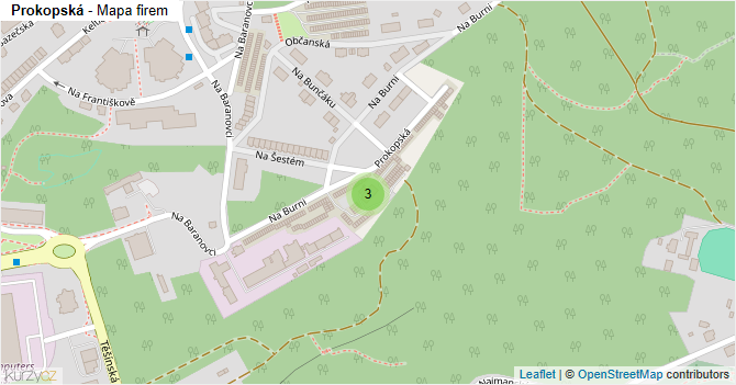 Prokopská - mapa firem