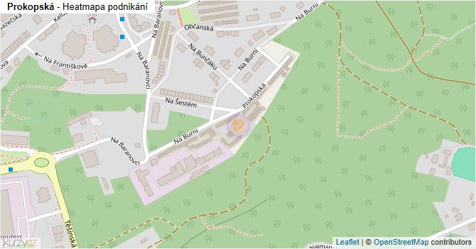Prokopská - mapa podnikání