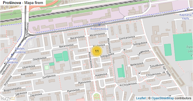 Prošinova - mapa firem