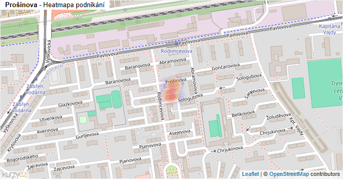 Prošinova - mapa podnikání