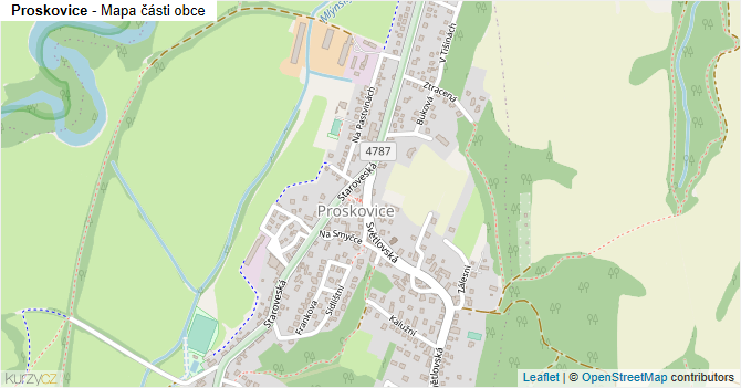 Proskovice - mapa části obce