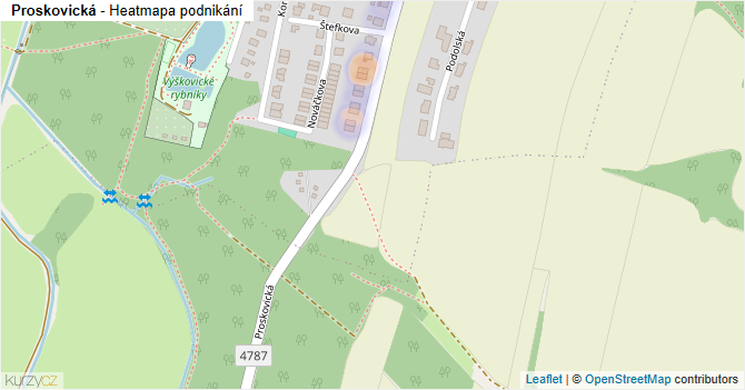 Proskovická - mapa podnikání