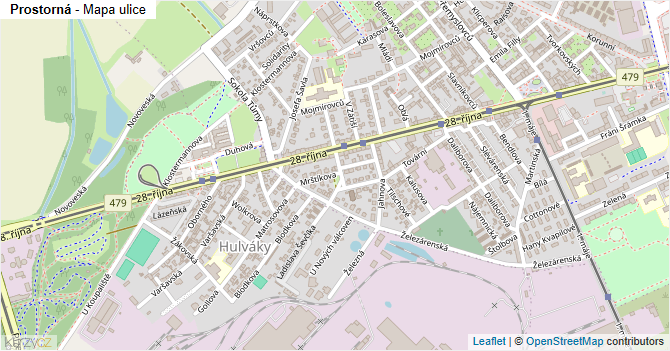 Prostorná - mapa ulice