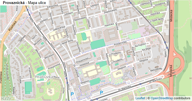 Provaznická - mapa ulice