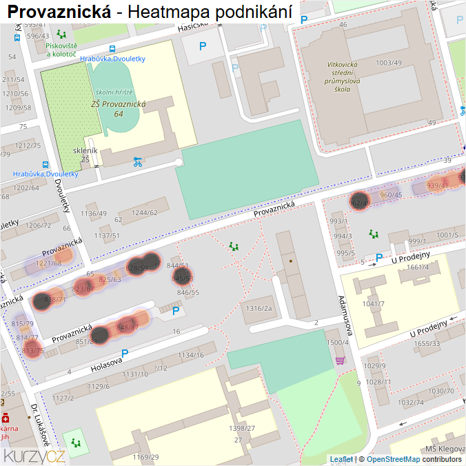 Mapa Provaznická - Firmy v ulici.