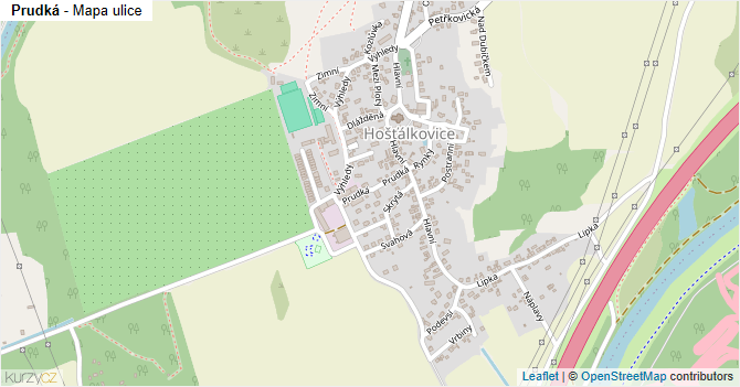 Prudká - mapa ulice