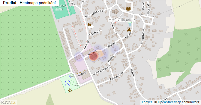 Prudká - mapa podnikání
