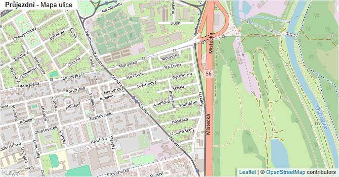 Průjezdní - mapa ulice