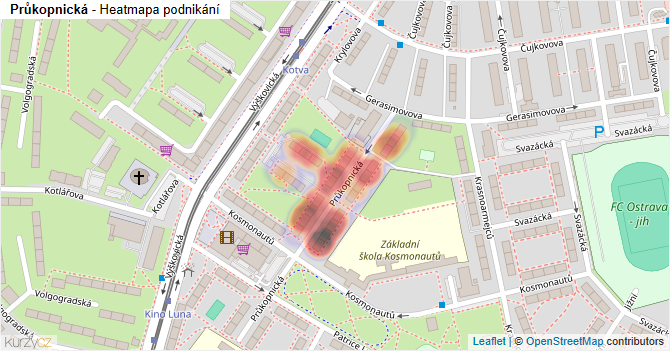 Průkopnická - mapa podnikání