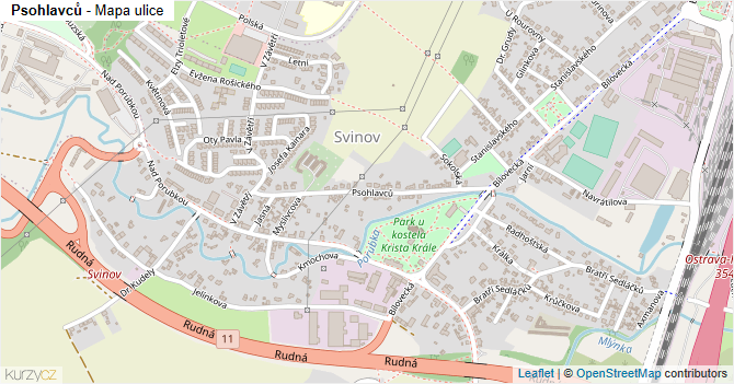 Psohlavců - mapa ulice