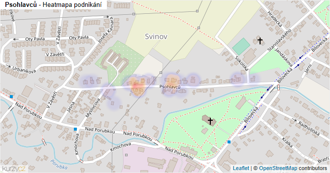 Psohlavců - mapa podnikání