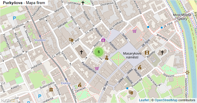 Purkyňova - mapa firem