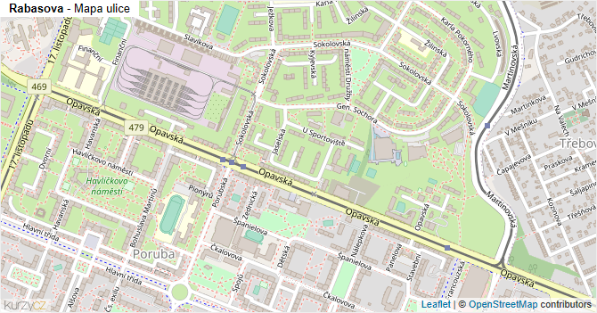 Rabasova - mapa ulice